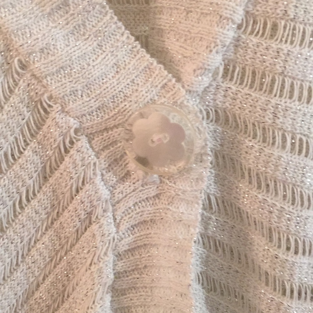 Sparkly White Sweater Jacket - Picture 3 of 5